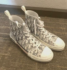 Dior B23 League High-Top Sneakers Men's Shoes Size 44 US 11 White/ Black Italy