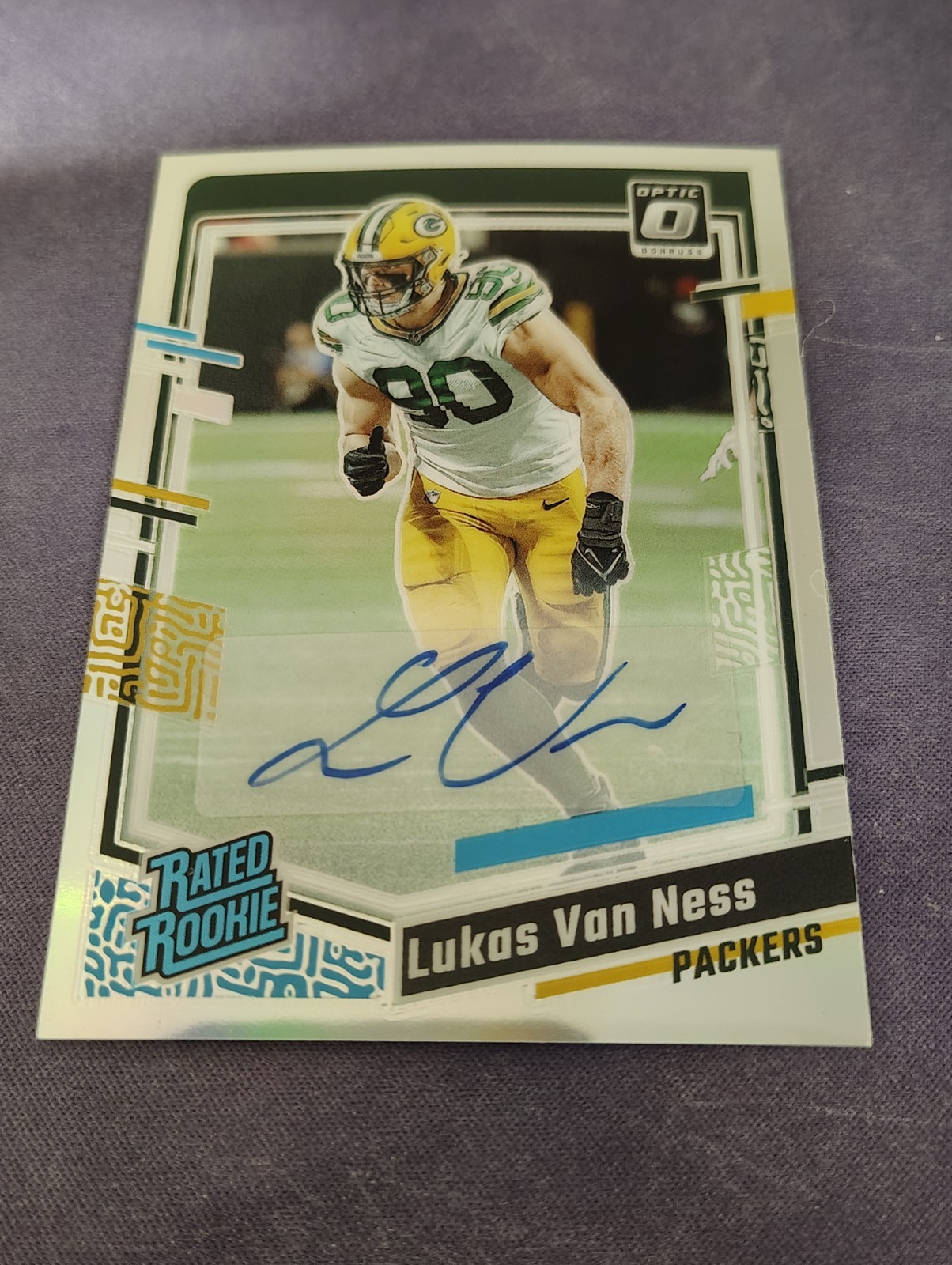 2023 Donruss Optic Lukas Van Ness Rated Rookie Auto Holo Prizm /150 Packers RC