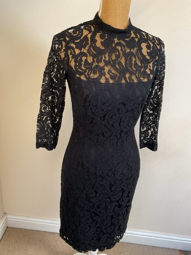 Reiss Black Lace Straight High Neck “ Delilah “Dress 8 - Picture 2 of 6