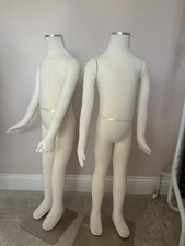 Pair Of Child Soft Body Mannequins With Stands Age 5-7