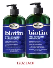 Difeel Pro-Growth Biotin Shampoo & Conditioner -Thinning Hair & Hair Loss