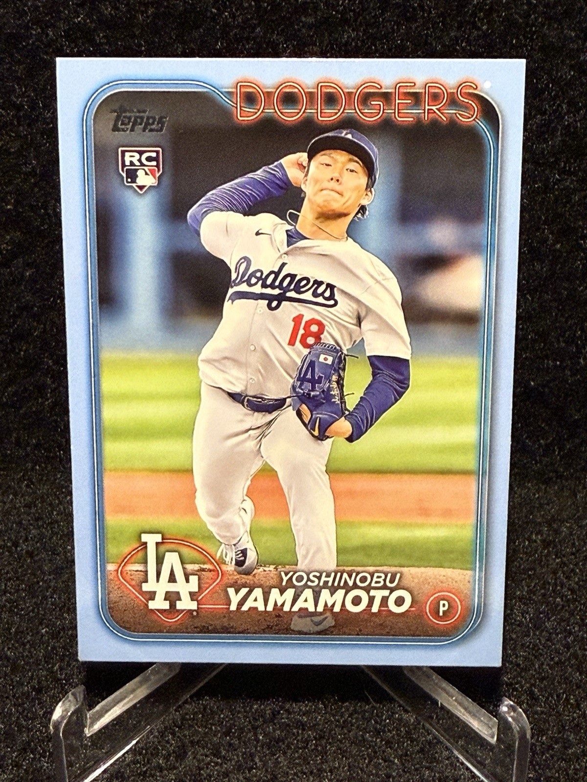 2024 Topps Series 2 - Yoshinobu Yamamoto #553 Father's Day Powder Blue /50 (RC)