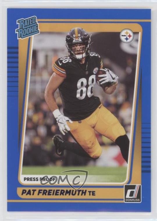 2021 Panini Donruss Rated Press Proof Blue Pat Freiermuth #281 Rookie RC q2s