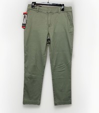 Banana Republic Straight Cropped Pant Olive Green Women's Sz 8 Pockets Versatile