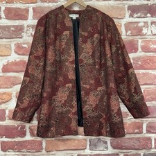 VTG Coldwater Creek Blazer Womens 1X Brown Mu...