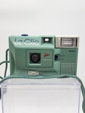 Vintage Le Clic 35mm Film Camera Green Point Shoot Flash Untested w/ Strap