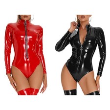 Womens Bodysuit High Cut Rompers One-piece Catsuit Gymnastic Leotard Party Rave