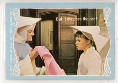 1968 Screen Gems SALLY FIELD in THE FLYING NUN Card  #39 But it matches the car!