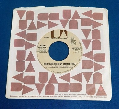 Maxine Nightingale 45 Believe In What You Do / Right Back Where We Started From