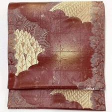 7255 Japanese Vintage Fukuro Obi Belt Kimono Fabric Silk Traditional