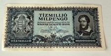 1946 Hungary 10 Million Milpengo Hyper inflation Issue banknote 154601_27