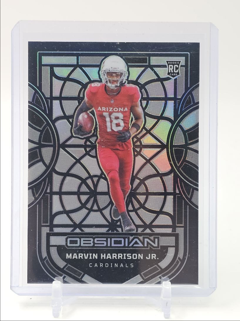 MARVIN HARRISON JR 2024 OBSIDIAN ROOKIE STAINED GLASS CASE HIT SSP RC Q5691