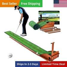 GimYaa Golf Putting mat Green Indoor and Outdoor with Auto Ball Return,Game P...