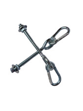 Swing Hook Bolt/Screw  'Through' (Pair) M12 x 140 mm, Zinc plated steel