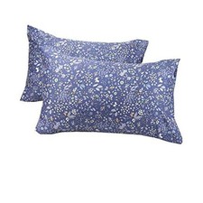 Blue Standard Size Pillowcase Set of 2, 100% Long Staple Pure Cotton Envelope 4