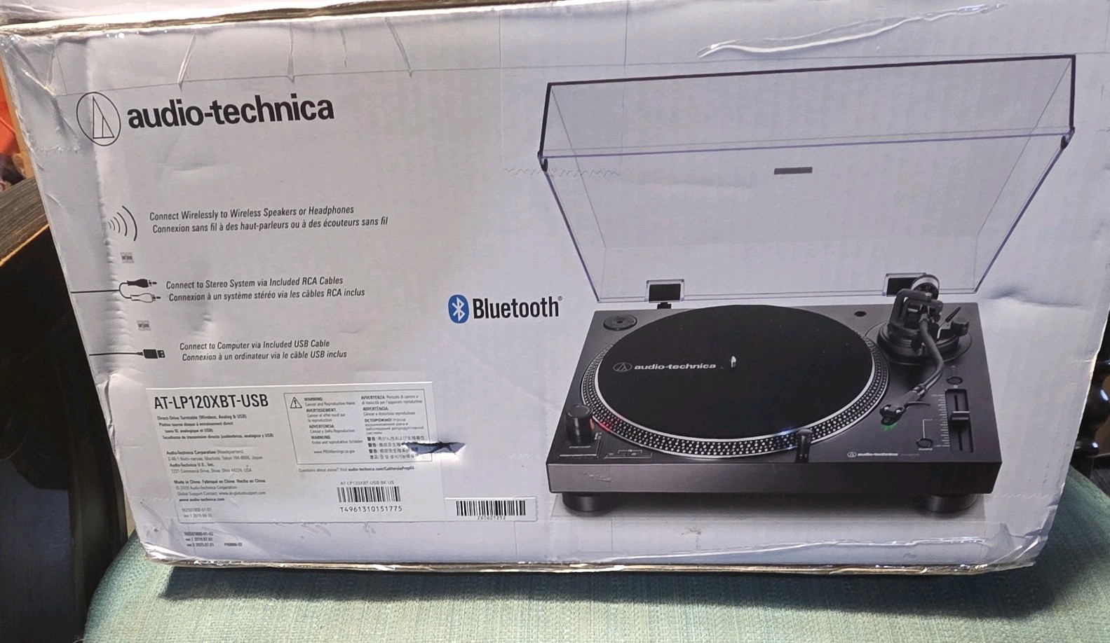 Audio-Technica AT-LP120XBT-USB DJ Turntable Bluetooth USB Direct Drive Black