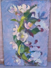 Painting, V. Knyshevsky, Flowers. Oil, hardboard. 30x45cm.