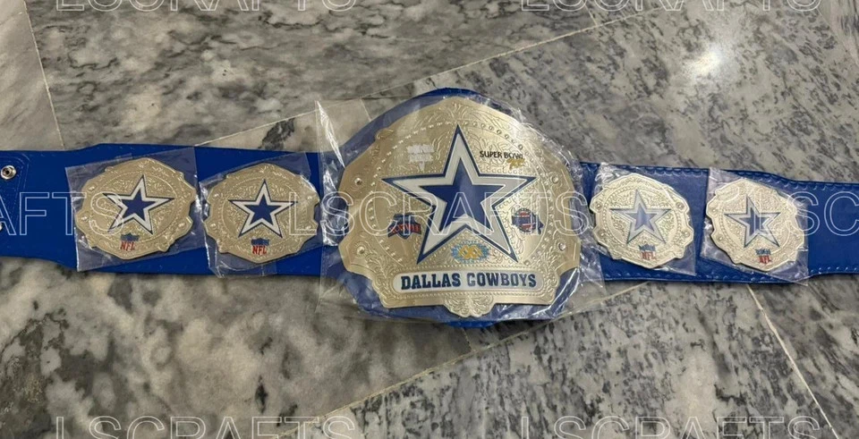 Cinturón de Campeonato de Fútbol Americano Dallas Cowboys 2 mm Cinturón Talla Adulto Foto 2 de 4