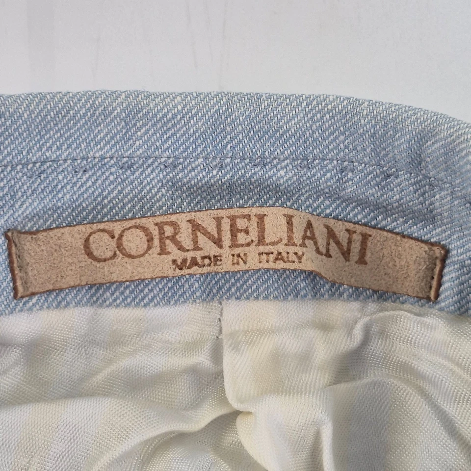 Blazer CORNELIANI 42R Azul Para Hombre Lino Lino Seda Informal Verano Chaqueta Semi Forrada Foto 4 de 4