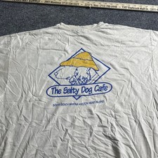 Hanes T-Shirt Mens Size 2XL Cream Salty Dog Cafe Graphic Vintage Made in USA