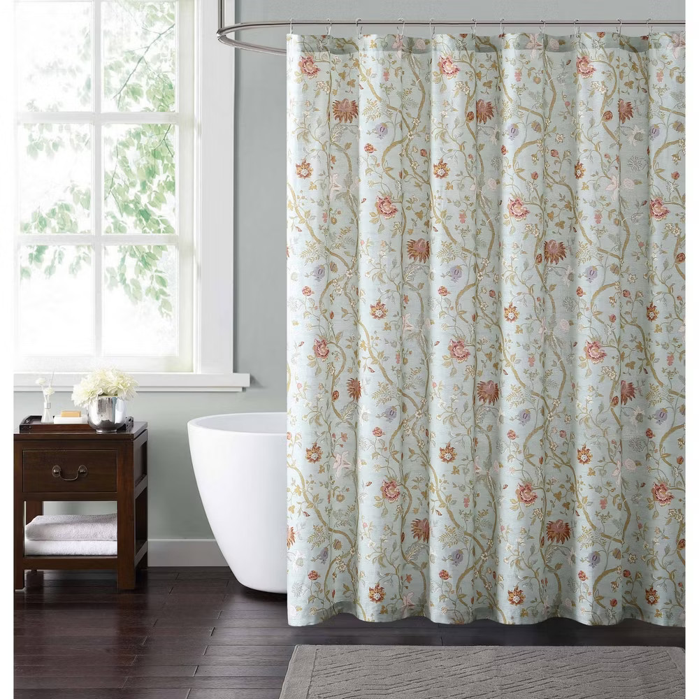 72x72 Bedford Blue Shower Curtain - Style 212 Cotton Botanical 3890₽