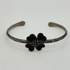 Vintage STUART NYE .925 Sterling Silver Dogwood Flower Cuff Bracelet, 9.0 Grams