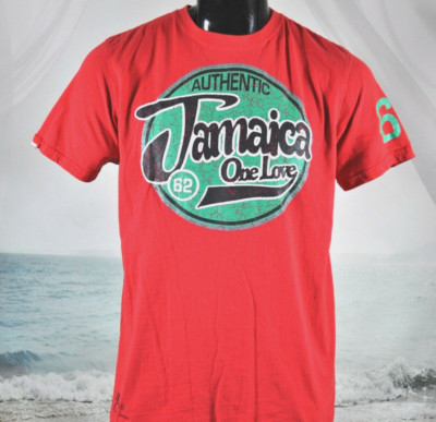 SURF CLASSIC Jamaica One Love SHIRT Sz L Red Distressed Graphic Endless Summer