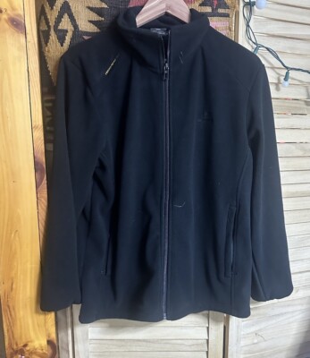 Men's Full Zip Fleece Jacket Mens Lightweight Fleece Jackets Black