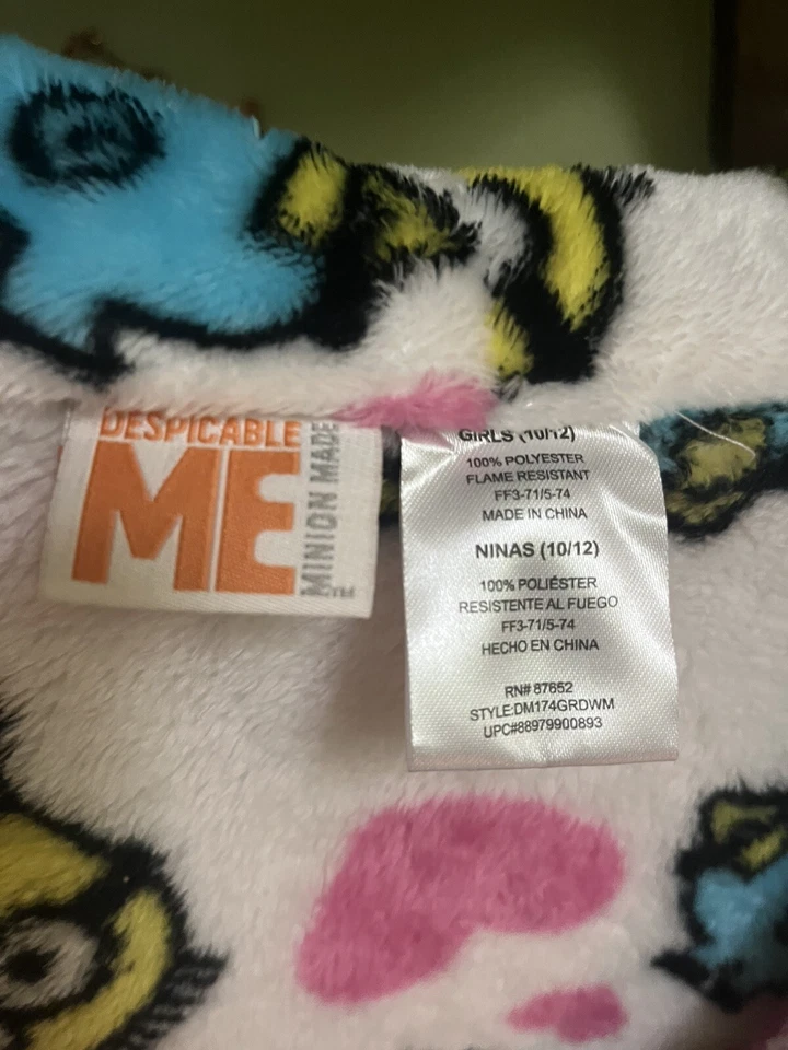 Albornoz envolvente de felpa polar Despicable Me Minion para niñas talla 6 Foto 4 de 4