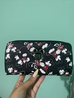 DISNEY MICKEY MINNIE MOUSE Zip Around Wallet Bioworld NWT Ears