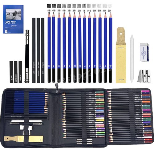 96 Pack Professional Sketching Drawing Kit W/ Sketchbook for Beginners Artists - Picture 2 of 9