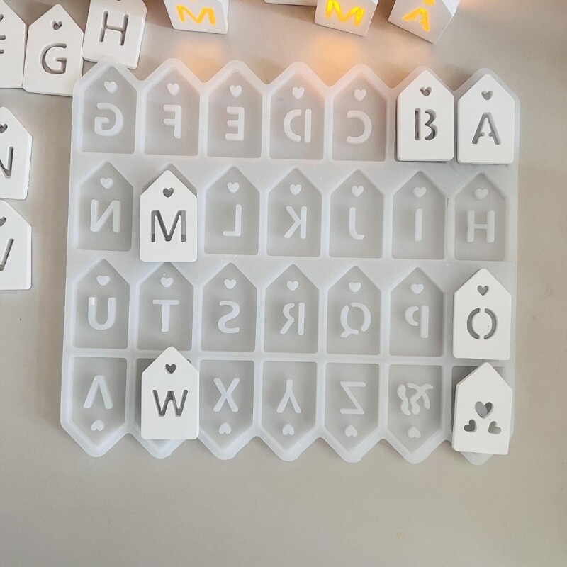 House Shape Resin Crafting Molds Silicone Wall Decorative Pendant Moulds