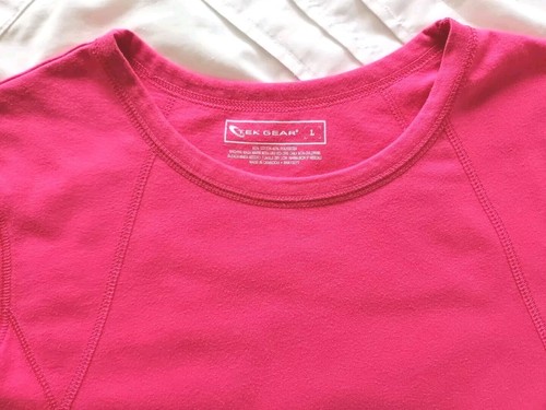 Camicia da allenamento Tek Gear cuciture accento manica corta blusa rosa caldo taglia large - Foto 4 di 9