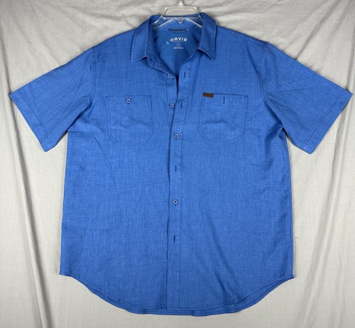 Chemise Orvis Classic Collection - Manches Courtes - Bleu Foncé - Taille XXL