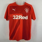 Glasgow Rangers Soccer Jersey FC Football Club Puma 32Red SS Shirt Mens L