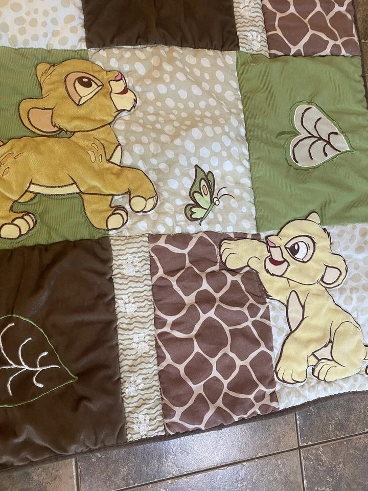 Disney Bebé Rey León Cuna Manta Simba Mariposa Edredón Guardería Foto 2 de 3