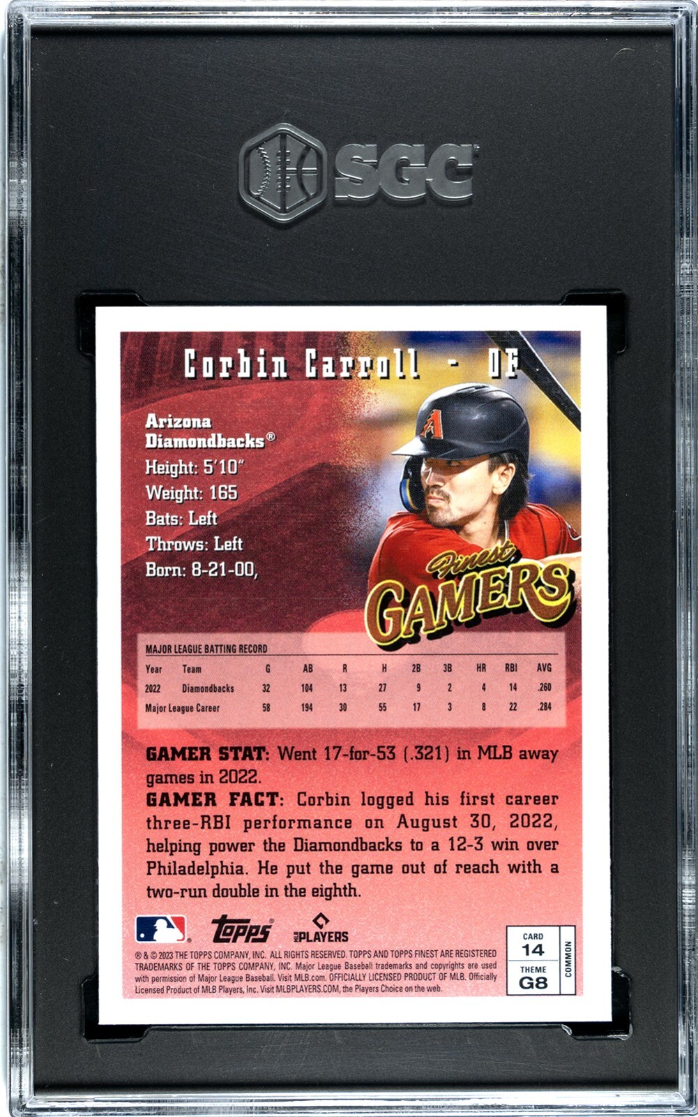 2023 Topps Finest Flashbacks Finest Gamers 14 Corbin Carroll (RC)