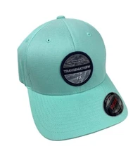 NEW Travis Mathew Puerto Vallarta Mens Fitted Golf Hat FlexFit Heather Turquoise