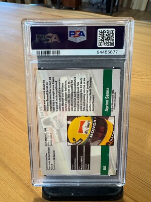 1992 GRID MOTORCARD FORMULA ONE AYRTON SENNA #186 PSA MINT 9 | eBay