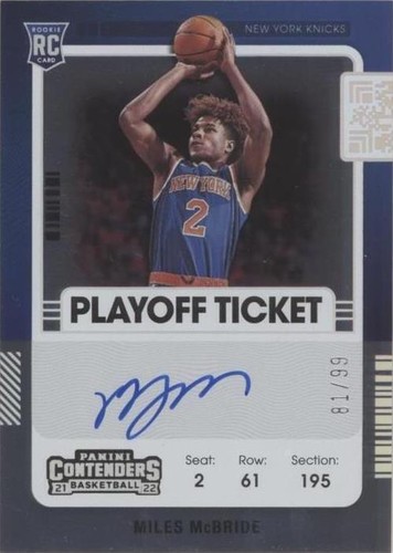 2021-22 Contenders Optic MILES MCBRIDE Rookie Ticket Auto /99 | eBay