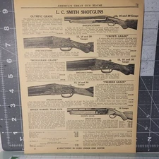 1939 L.C. SMITH SHOTGUNS/HUNTING 12,16,20 Gauge Full Page 8"x10" MagazineAd 450