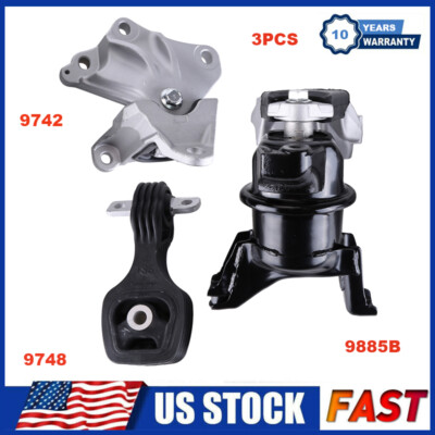 3PCS FOR 2012-2013 HONDA CIVIC 1.8L AUTOMATIC ENGINE MOTOR & TRANS MOUNT SET NEW