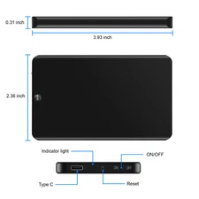 V66 Audio Voice Recorder 2500mAh 192kbps WAV One Button Record Type-C Dictaphone