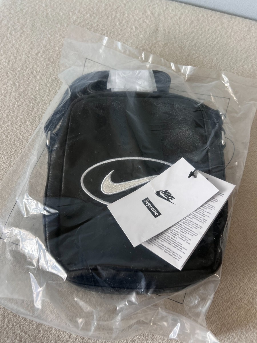 Supreme x Nike Leather Shoulder Bag - Black - NEW - HJ7964-045 | eBay