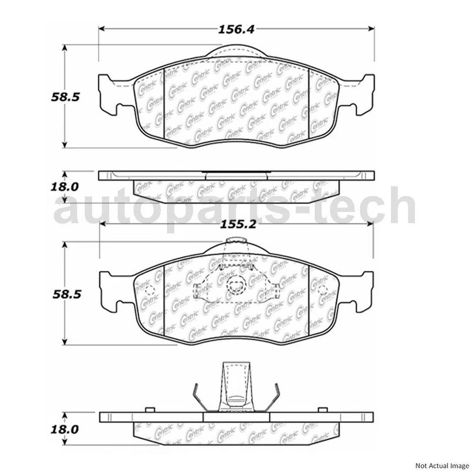 Juego de pastillas de freno de disco traseras delanteras Posi silenciosas para Mercury Cougar 1999 2000 2001 2002 Foto 4 de 4