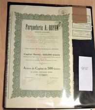 Partia 40 sztuk - Parqueteria A. Doyan - Action 500 Franków - 9.4.1927 - EF/VF