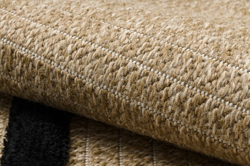 Modern structural sisal Designer Rug SPARK Lines beige / black Best Quality - Picture 8 of 10