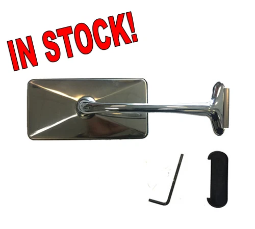 5" Chrome Rectangular Long Arm Exterior Peep Side Door Edge Mirror Car Truck