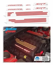POWERED BY SRT Engine Cover Decals Charger and Challenger Scat Pack