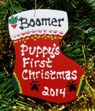 PUPPY'S 1ST CHRISTMAS Ornament U CHOOSE NAME & YEAR Personalize DOG Groomer